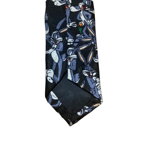 Vintage Looney Tunes Mania Bugs Bunny All Over APO Novelty Necktie 1996 Silk - Picture 7 of 7
